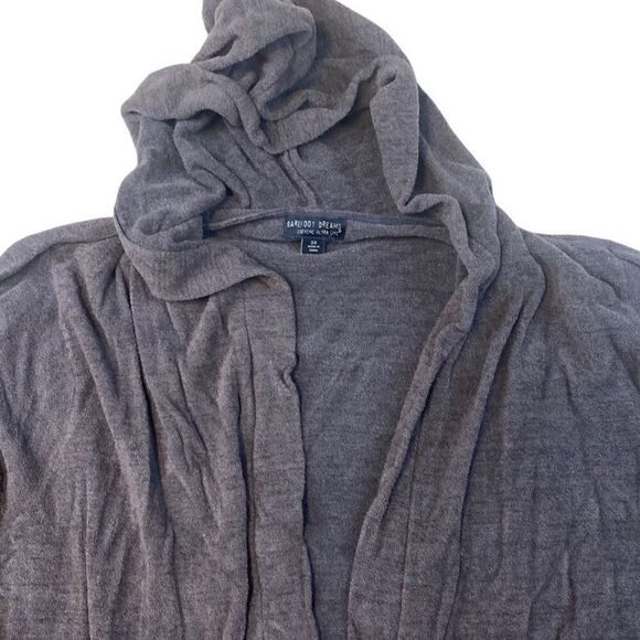 Barefoot Dreams CozyChic Lite Hooded Grey Cardigan Size 3X w Pockets - Picture 2 of 7